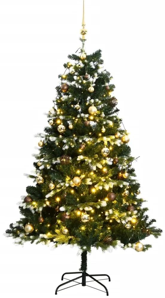 Umelý výklopný vianočný stromček 150 LED a sada gúľ 150 cm 3210284