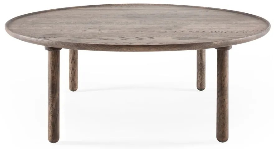 Hnedý okrúhly konferenčný stolík z dubového dreva ø 100 cm Mu – Gazzda