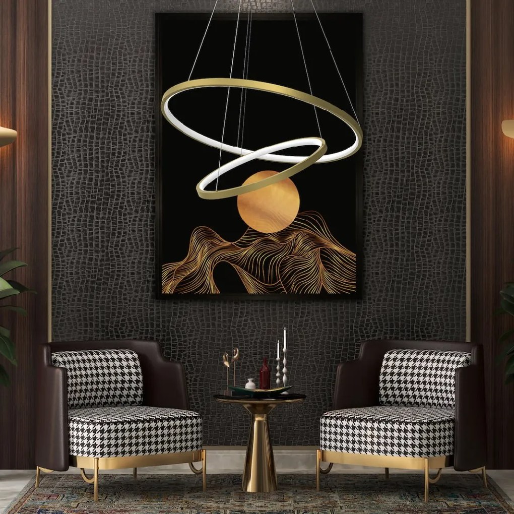 Závesné LED svietidlo Hoop, 2x LED 51w, 4000k, g