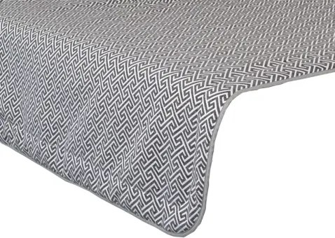Prehoz na posteľ Dezra PRE 27, šedo-biely vzor%