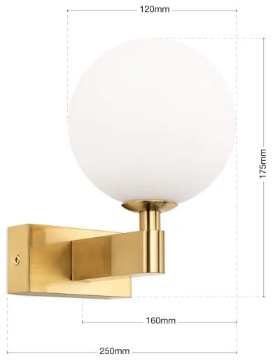 Orion WA 2-1375/1 - Kúpeľňové nástenné svietidlo MARA 1xG9/20W/230V IP44 zlatá