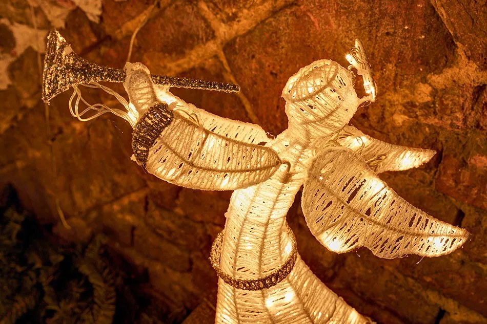 DECOLED LED svetelný anjel 50 cm, teplá biela, IP44