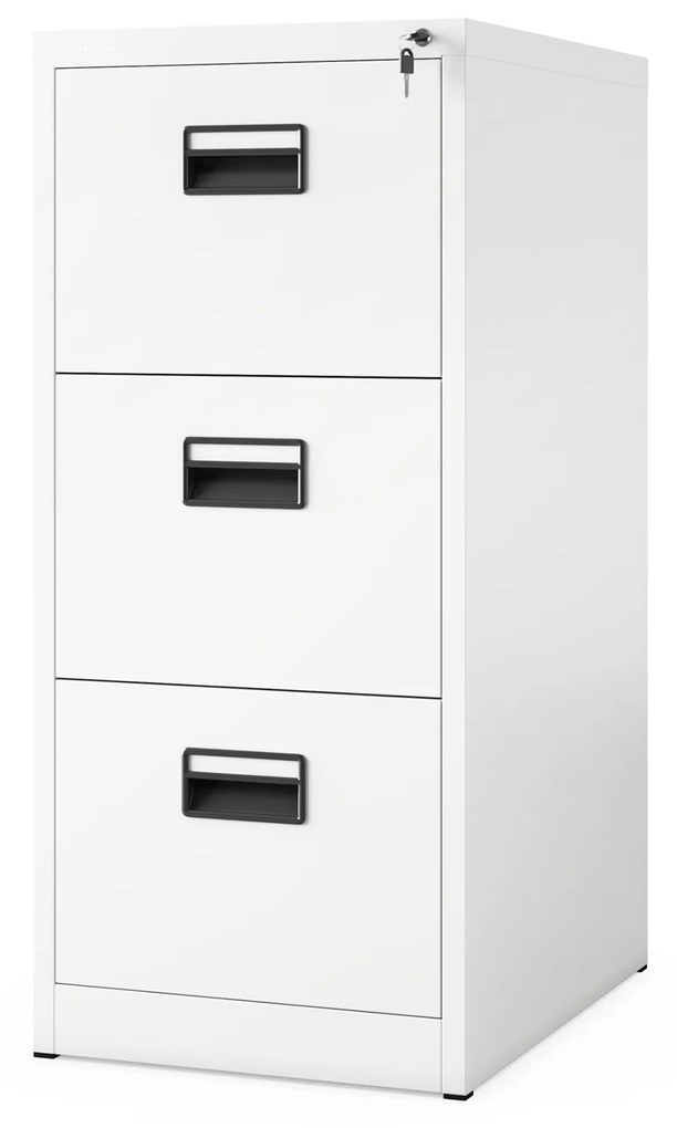 Kovová kartotéka, 3 zásuvky SARA V3, 460 x 1020 x 620 mm, biela