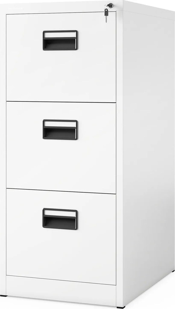 Kovová kartotéka, 3 zásuvky SARA V3, 460 x 1020 x 620 mm, biela