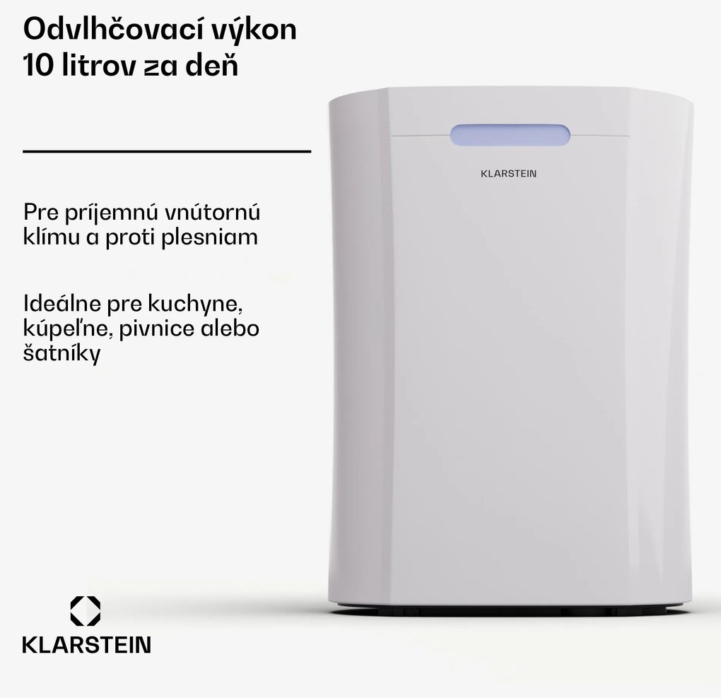 Klarstein AeroDry 10 Odvlhčovač 165W 10l/d 135m³/h 20-30 m² DrySelect 37dB