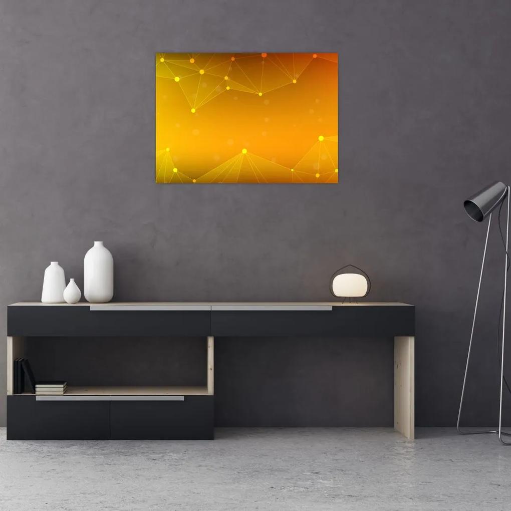 Abstraktný žltý sklenený obraz (70x50 cm)