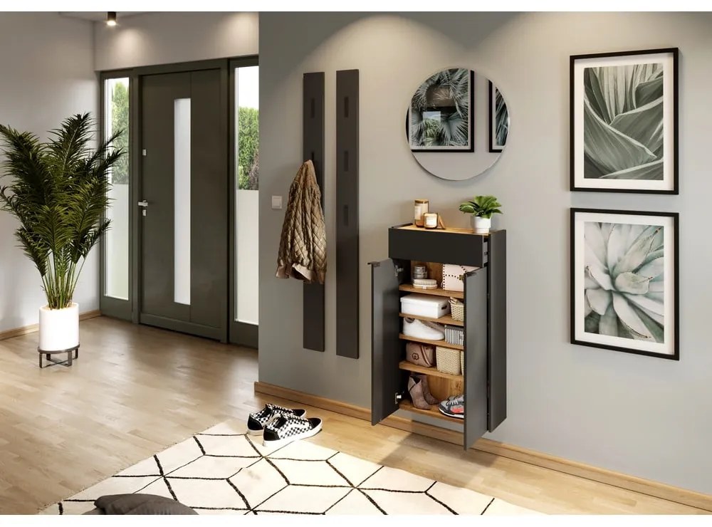 Antracitová skrinka 56x97x22 cm Ameca – Germania