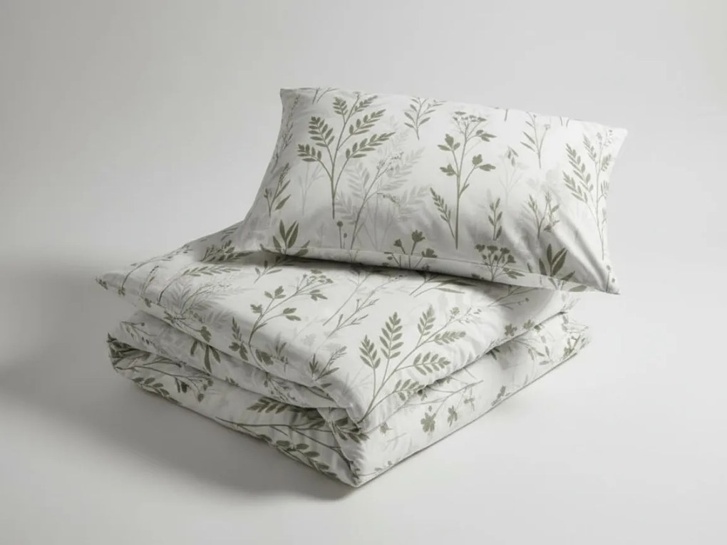 Obliečky do postieľky z Renforcé bavlny LEAFORA biele Rozmer obliečky: 45 x 65 cm | 90 x 140 cm