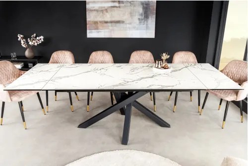 Rozkladací jedálenský stôl Marvelous 43842 180/220/260x90cm Ceramik white marble - Komfort-nábytok