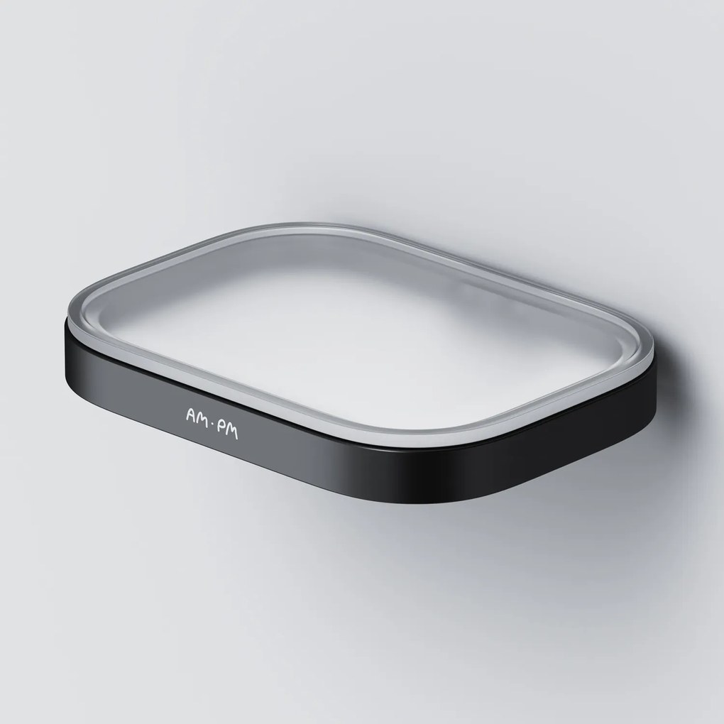 Miska na mydlo AM.PM Func A8F34222 nástenná, sklo, čierna