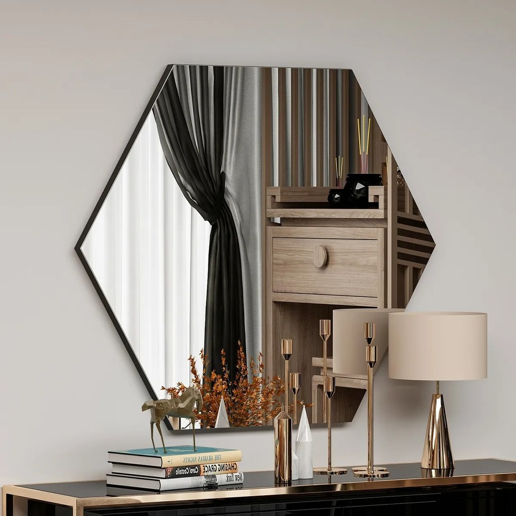 Zrkadlo Zeo Black 60 x 70 cm