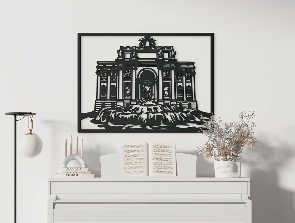 drevko Obraz Fontána di Trevi Rozmer obrazu: 47,5 x 65 cm, Farba dekorácie: Čierna