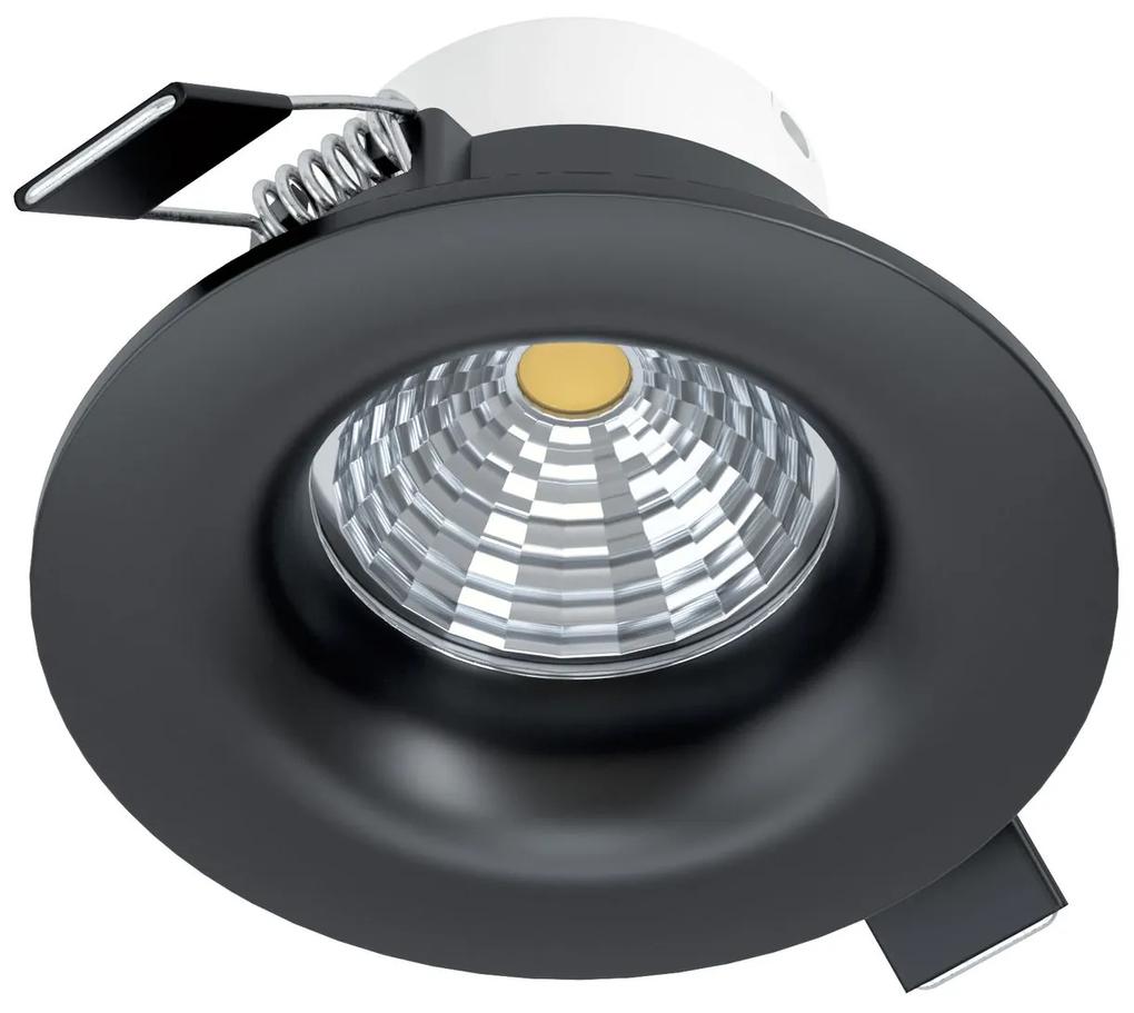 EGLO LED podhľadové svietidlo SALICETO, 6W, teplá biela, 9cm, okrúhle, čierne