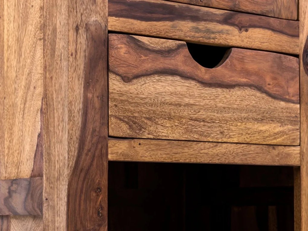 furniture-nabytek.cz - Masívna kúpeľňová skriňa Lagos z palisandrového dreva, lakovaná, hnedá – 45×35×185 cm