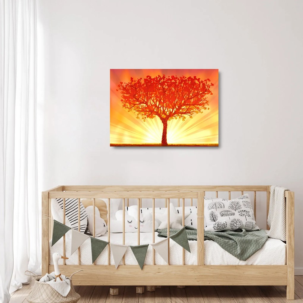 Sklenený obraz - Strom v žiari slnka (70x50 cm)