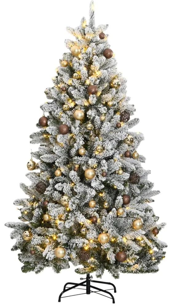 Umelý výklopný vianočný stromček 300 LED a sada gúľ 240 cm 3210140