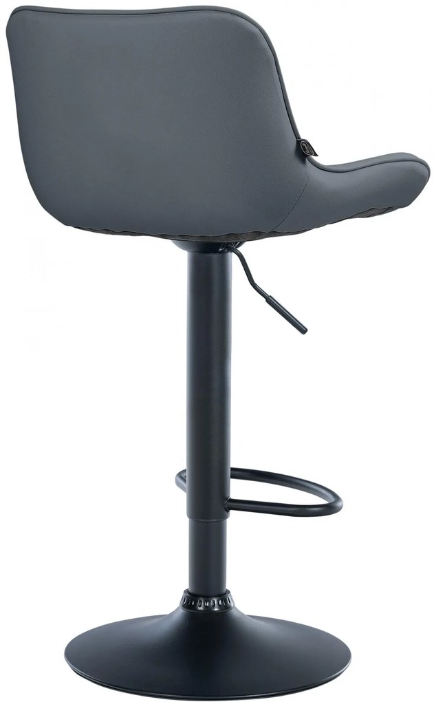 Design-Shop 2x Barová stolička Vonore - koženka, čierny rám - Sivá