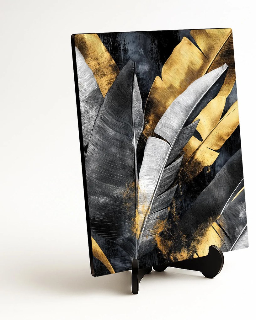 DUBLEZ | Moderný obraz - Zlaté tropické listy