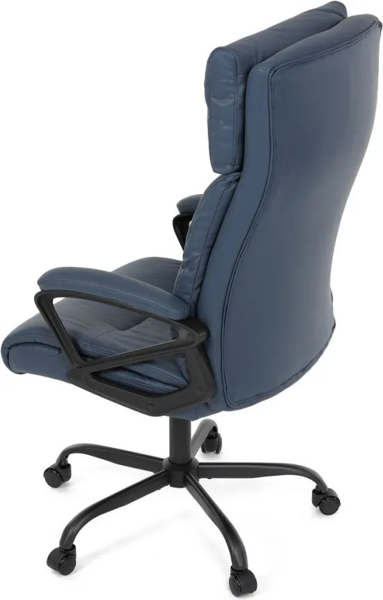 Kancelárske kreslo PEDRO — ekokoža, modrá