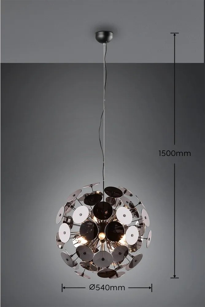 Matne čierne závesné svietidlo Discalgo – Trio