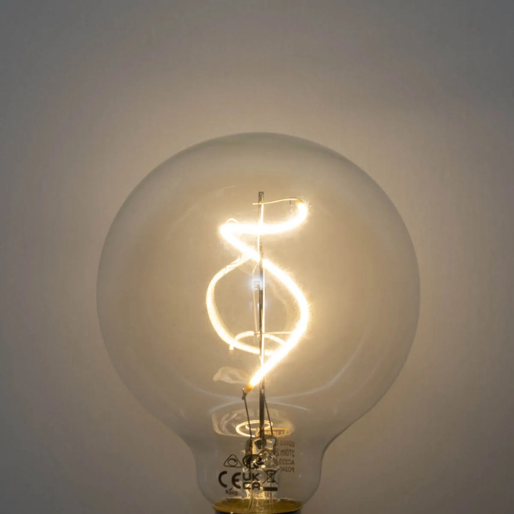 Sada 5 E27 stmievateľných LED špirálových žiaroviek G95 4W 270LM 2700K