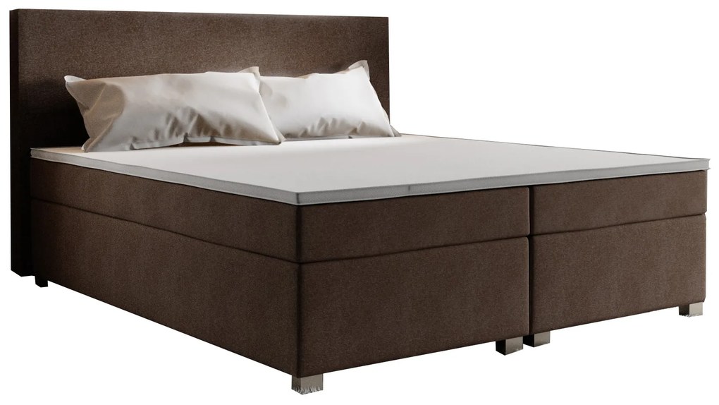 Manželská posteľ Boxspring 180 cm Simon (tmavohnedá) (s matracom, bez úložného priestoru). Vlastná spoľahlivá doprava až k Vám domov. 1047346