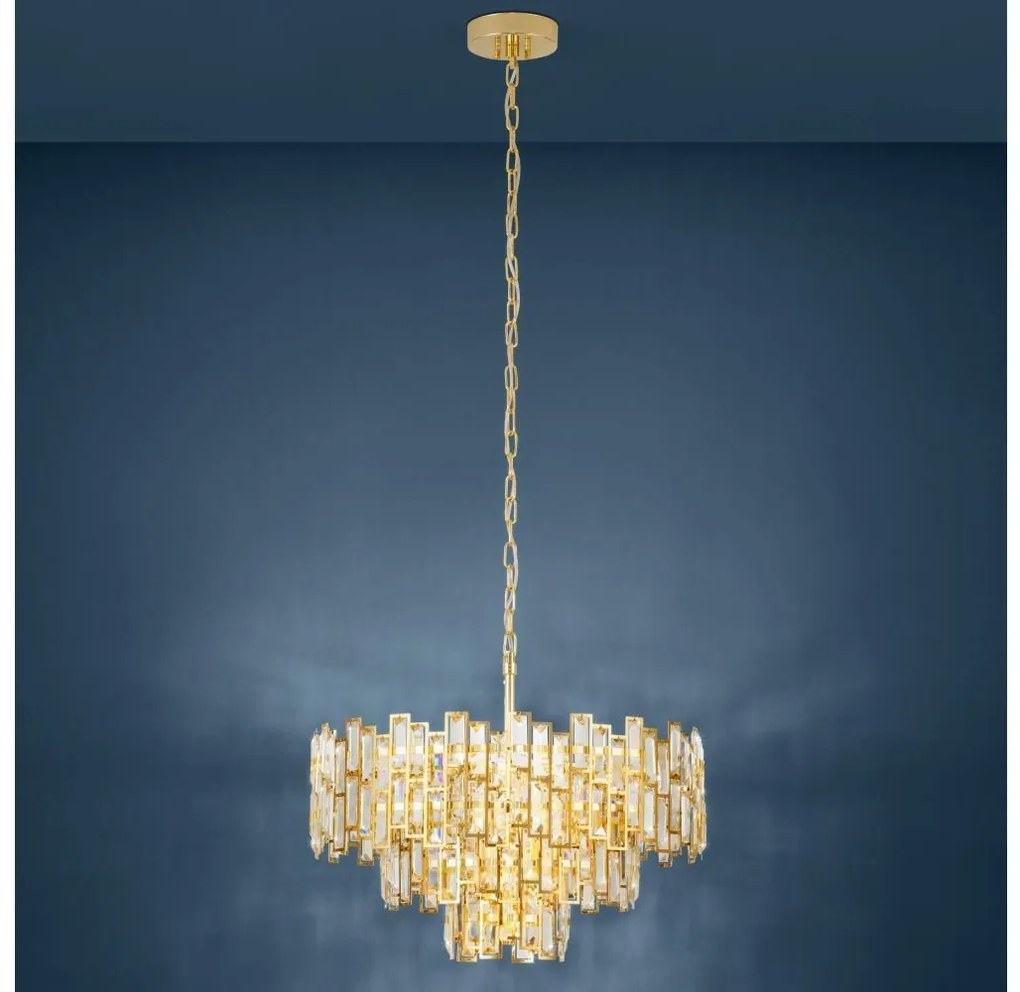 Eglo 39613 - Luster na reťazi CALMEILLES 10xE14/25W/230V priemer 63 cm