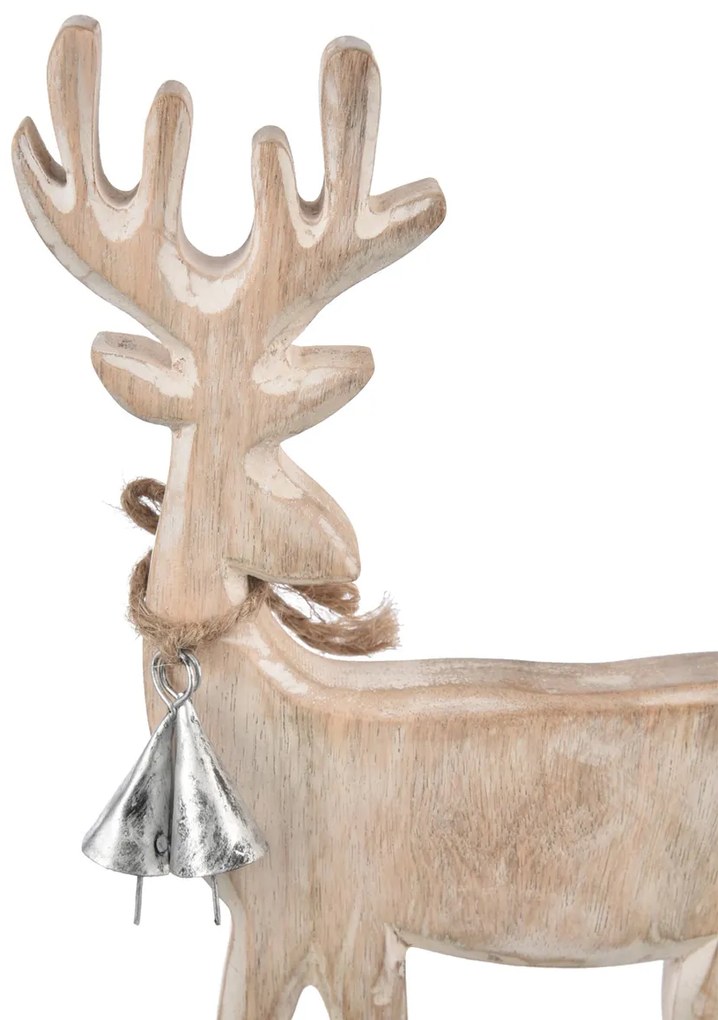4Home Dekorácia z mangového dreva Nordic Reindeer, 33 cm