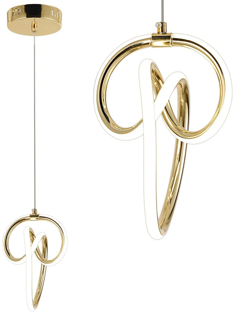 Toolight Toolight, LED závesné svietidlo, 11W, 3000K, LHJ092-1CP, zlatá lesklá, OSW-60041