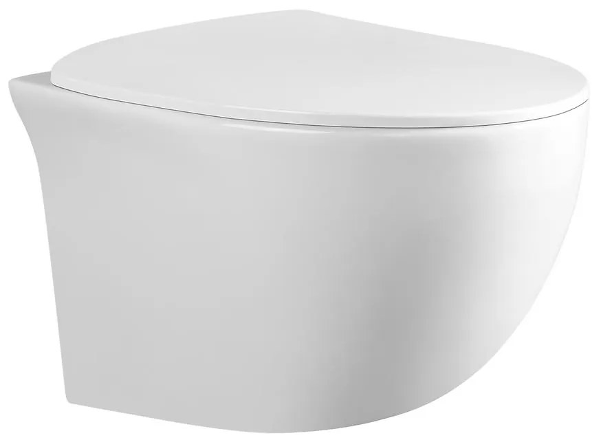 Závesná WC misa Prego s doskou voľne padajúca