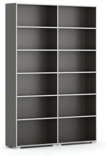 Knižnica SILVER LINE, wenge, 2 stĺpce, 2230 x 1600 x 400 mm