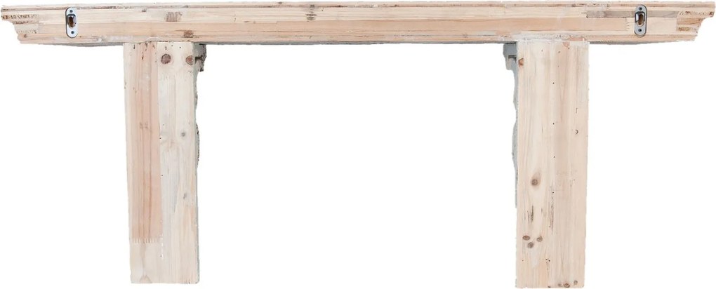 Biela antik nástenná drevená polica - 100 * 23 * 41 cm