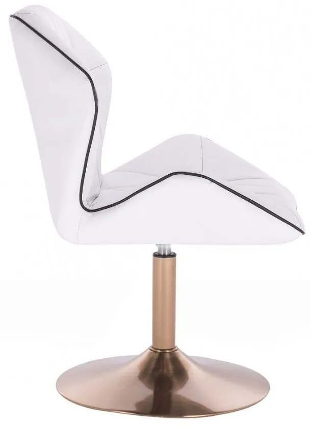 LuxuryForm DESIGN Stolička MILANO MAX na zlatom tanieri - biela