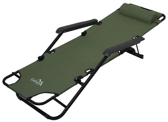 Skladacie polohovateľné kreslo zelená/čierna