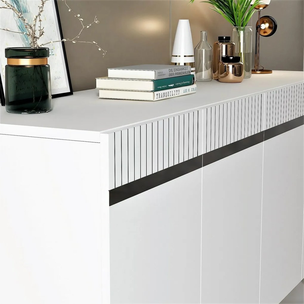 Skrinka Defne White and Silver