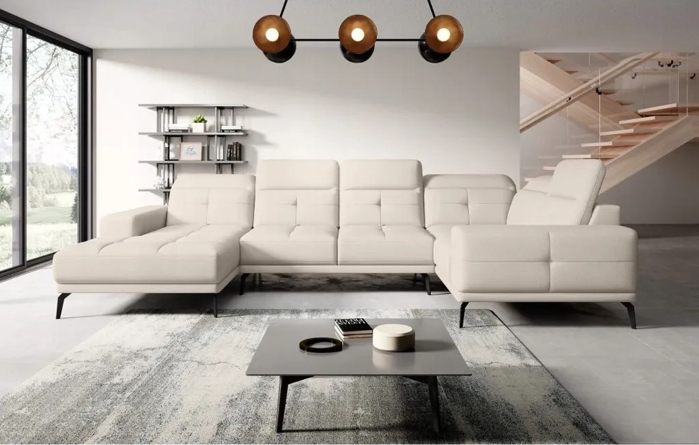 Rohová sedačka v tvare U Nicolette (biela) (p)