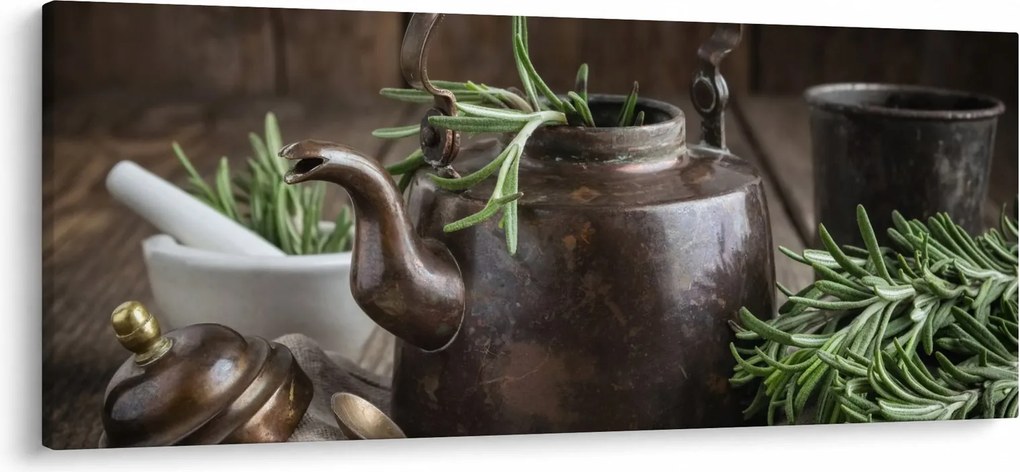 Obraz - Kanvička s rozmarínom (120x50 cm)