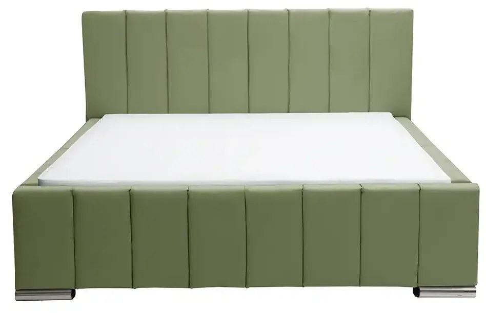 Čalúnená posteľ Sweet s matracom, roštom a úložným priestorom - Zelená - šírka 120cm