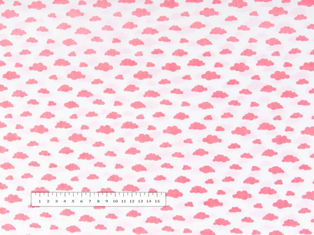 Biante Detská bavlnená obliečka na vankúš Sandra SA-128 Koralové obláčiky na bielom 30 x 50 cm