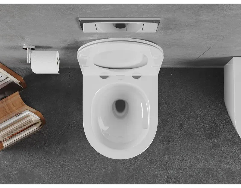 Mexen Lena, závesná WC misa 490x360x340 mm, Rimless Tornádo + toaletné WC sedadlo z duroplastu, biela lesklá, 30220300T