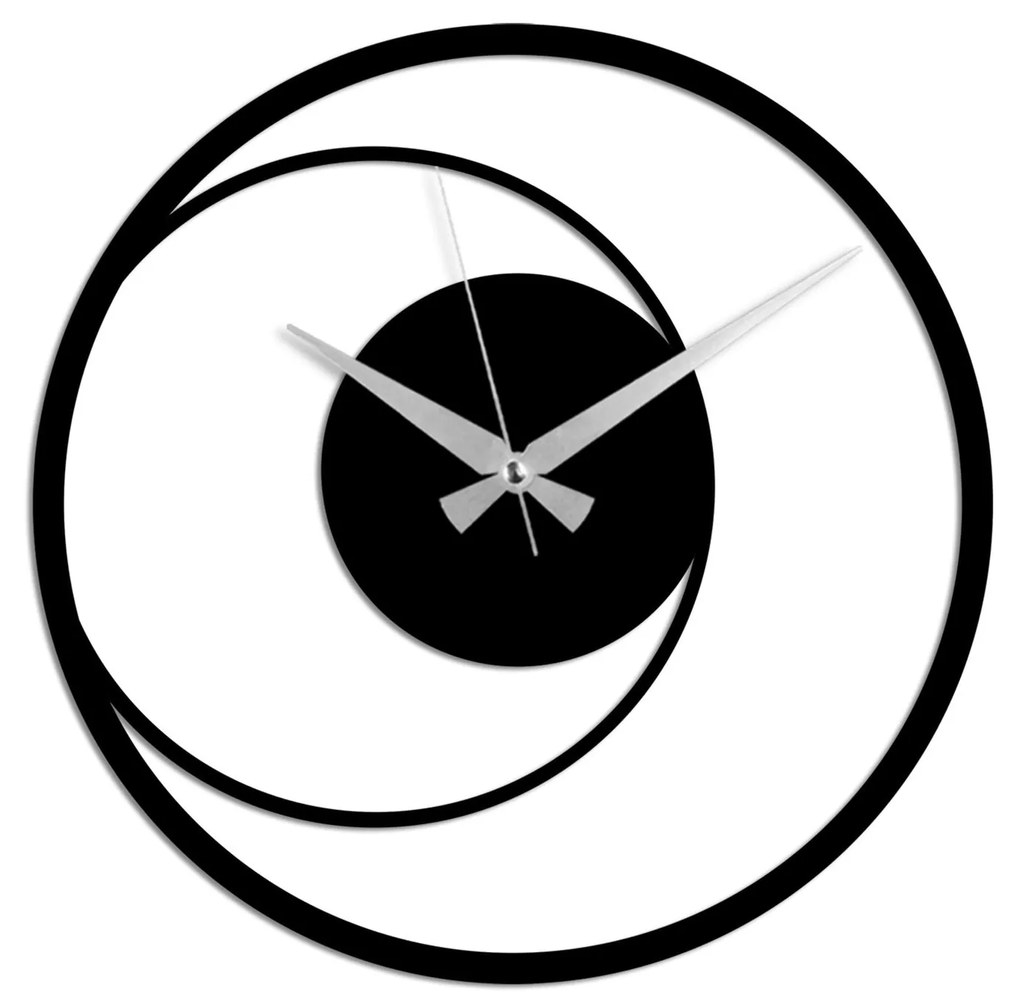 Nástenné kovové hodiny Kruh 15 čierne
