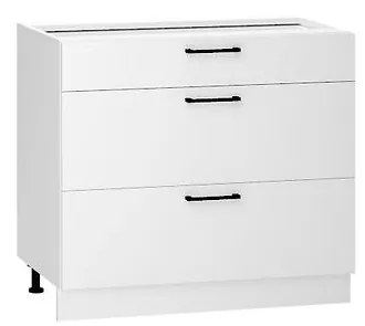 Kuchynská skrinka Denis D90PC S/3 biely satén mat/biela