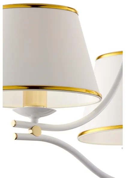 Jupiter 2085 - Luster na reťazi SAMBA 3xE27/15W/230V biela/zlatá