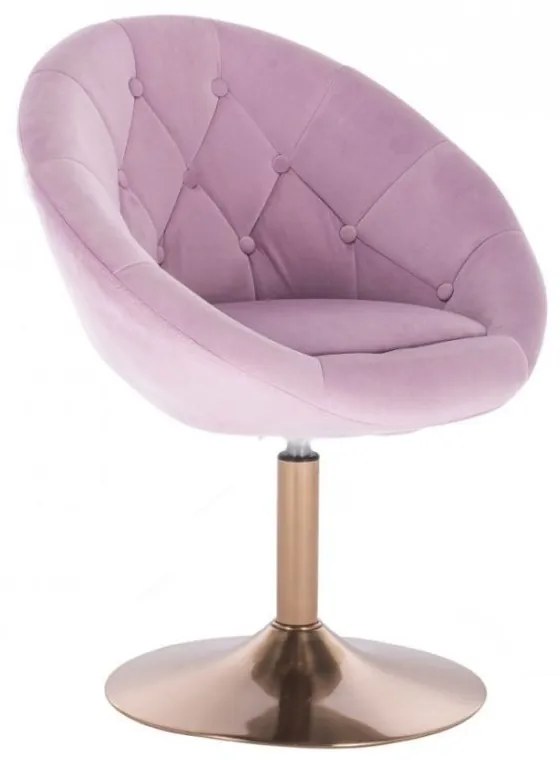 LuxuryForm DESIGN Kreslo VERA VELUR na zlatom tanieri - levanduľa