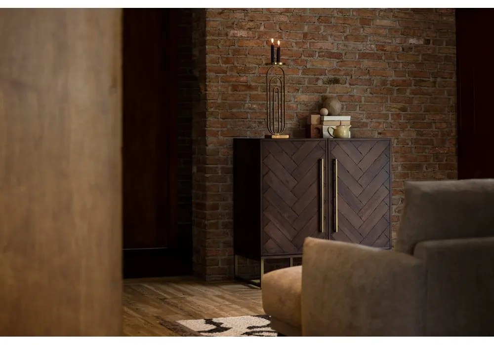 Vinotéka v dekore exotického dreva na 24 fliaš, 100x100 cm Class - Dutchbone