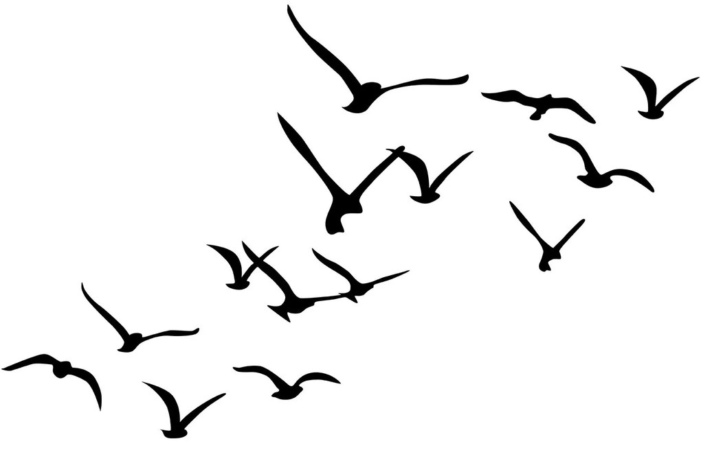 Nástenná kovová dekorácia Migrácia čierna