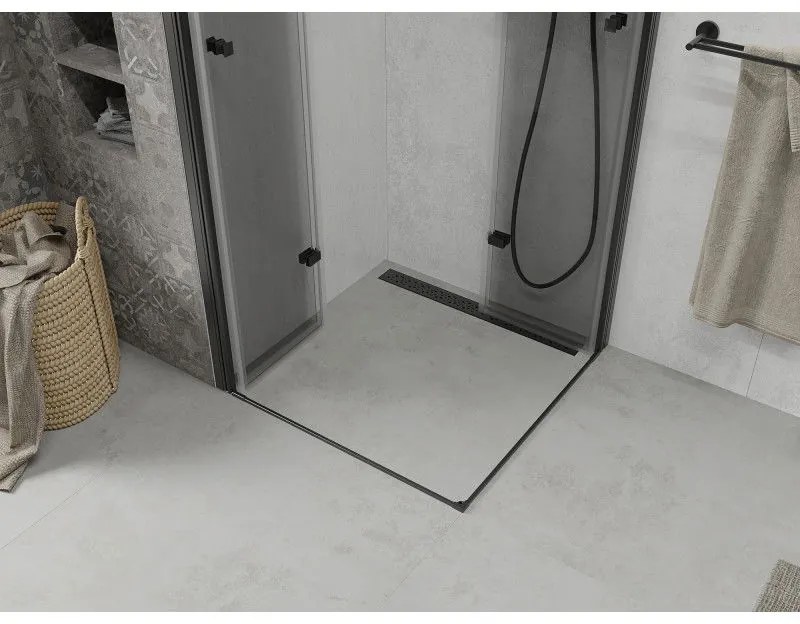Mexen Lima Duo sprchovací kút 80 x 80 cm, 6mm číre sklo-čierny profil, 856-080-080-70-00-02