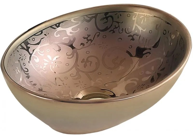 Mexen ELZA UMÝVADLO, 40x34 CM, ZLATÁ, 21014053