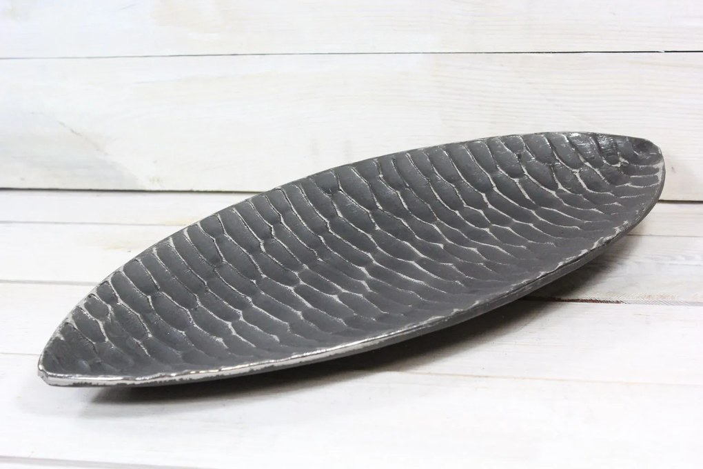 Keramická tácka sivo-strieborná (42,5x17 cm) - moderný štýl