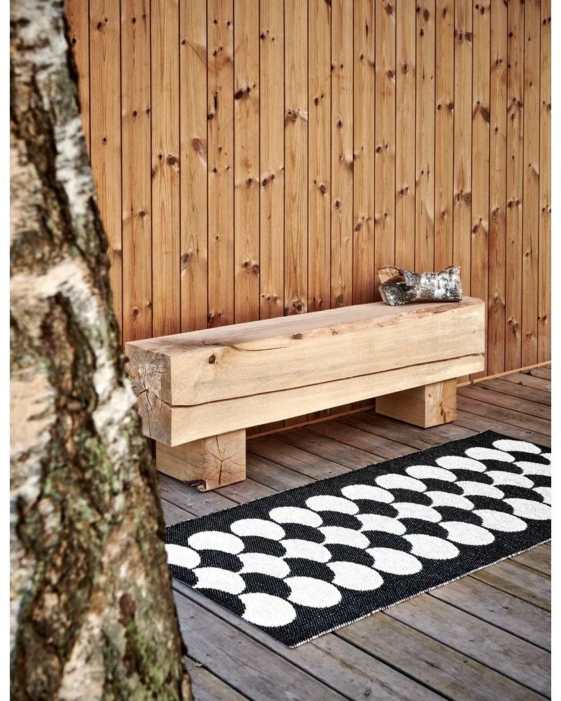 Čierno-krémový vnútorný a vonkajší behúň 70x250 cm Poppy Black Vanilla – Pappelina